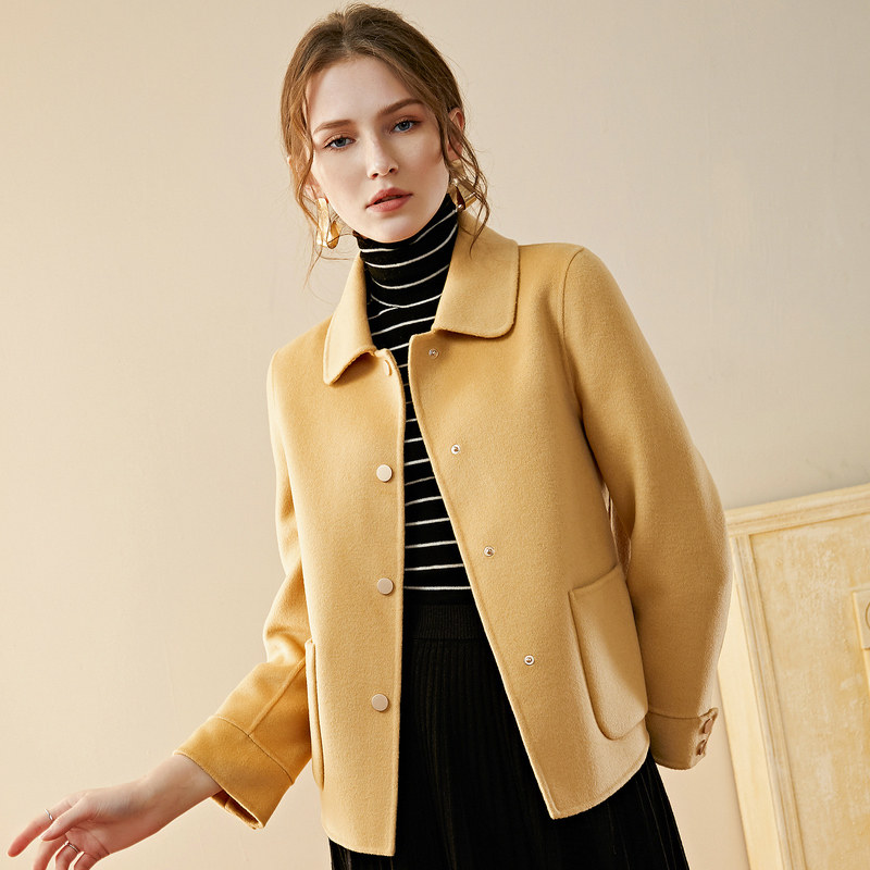 名人瑞裳2019冬季新款双面呢大衣 名人瑞裳毛呢外套