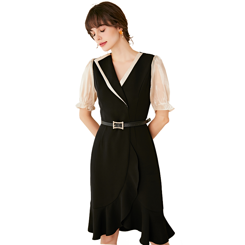 名人瑞裳2020新款夏天泡泡袖连衣裙 名人瑞裳连衣裙