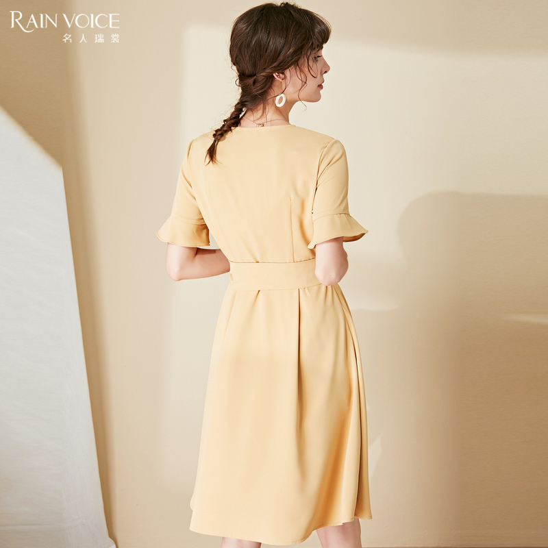 名人瑞裳女夏2021新款职业ol连衣裙 名人瑞裳连衣裙