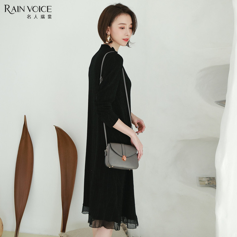 名人瑞裳2019新款圆领高冷潮连衣裙 名人瑞裳连衣裙