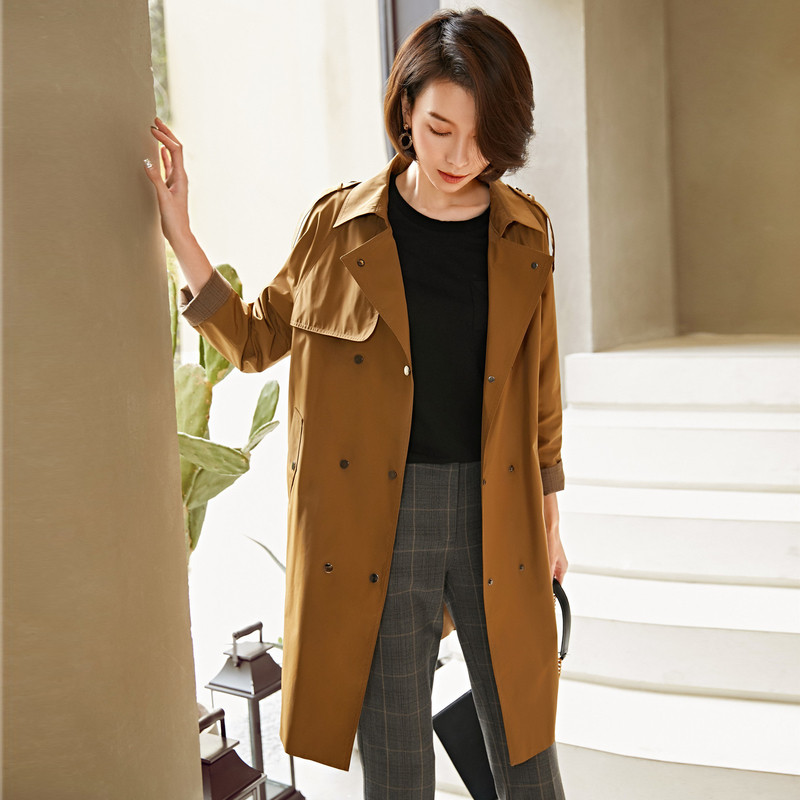 名人瑞裳风衣女中长款2019 名人瑞裳风衣