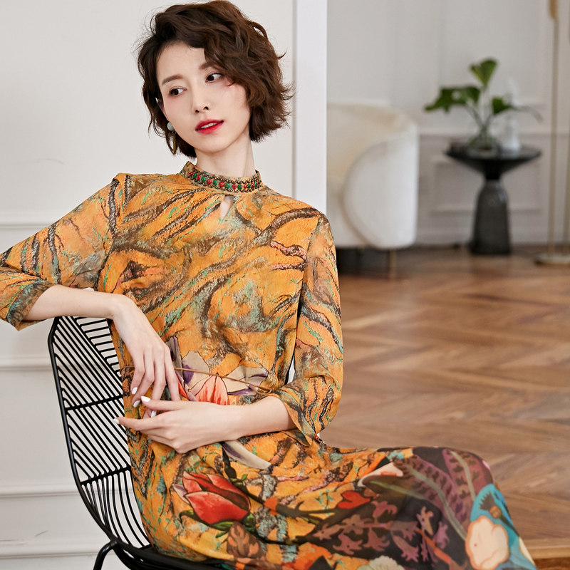 名人瑞裳2019新款春装复古连衣裙 名人瑞裳连衣裙