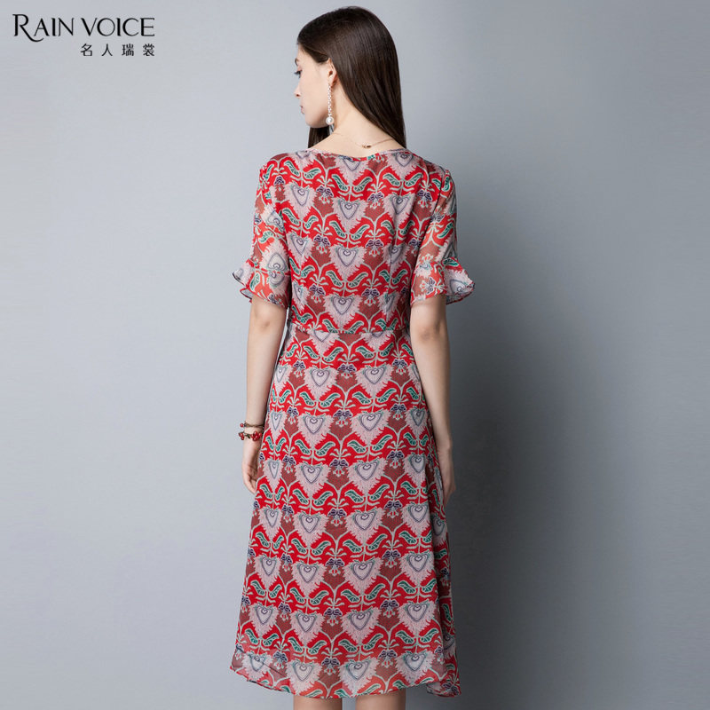 名人瑞裳2017夏装新款复古连衣裙 名人瑞裳连衣裙