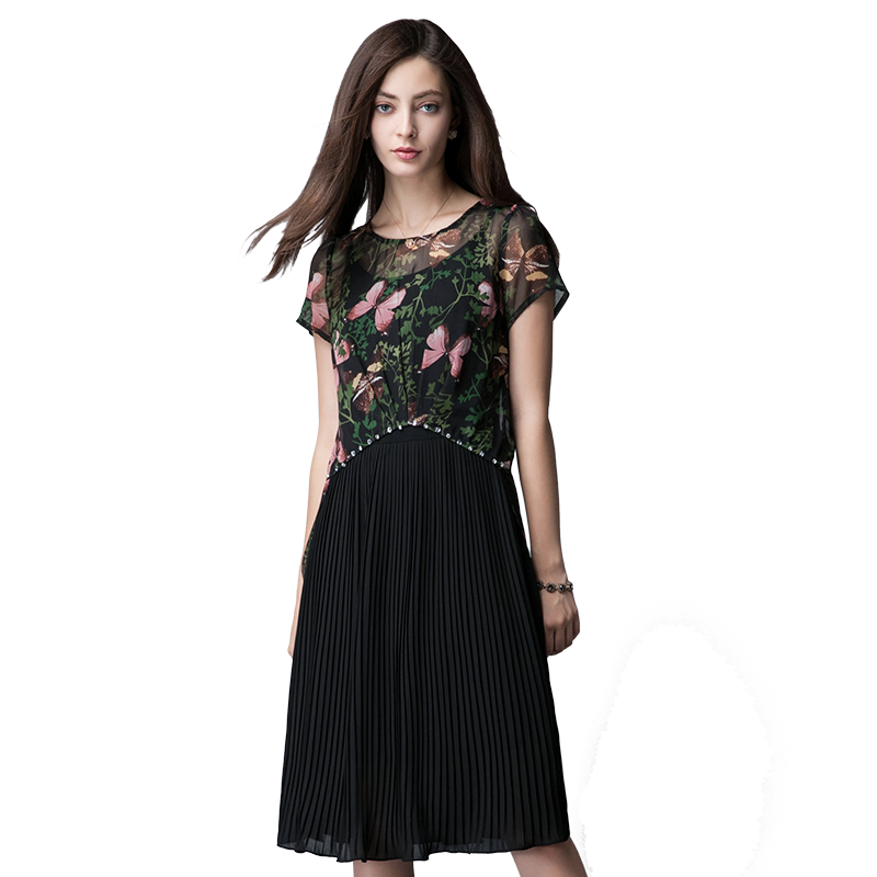 名人瑞裳2017夏装新款中长款连衣裙 名人瑞裳连衣裙