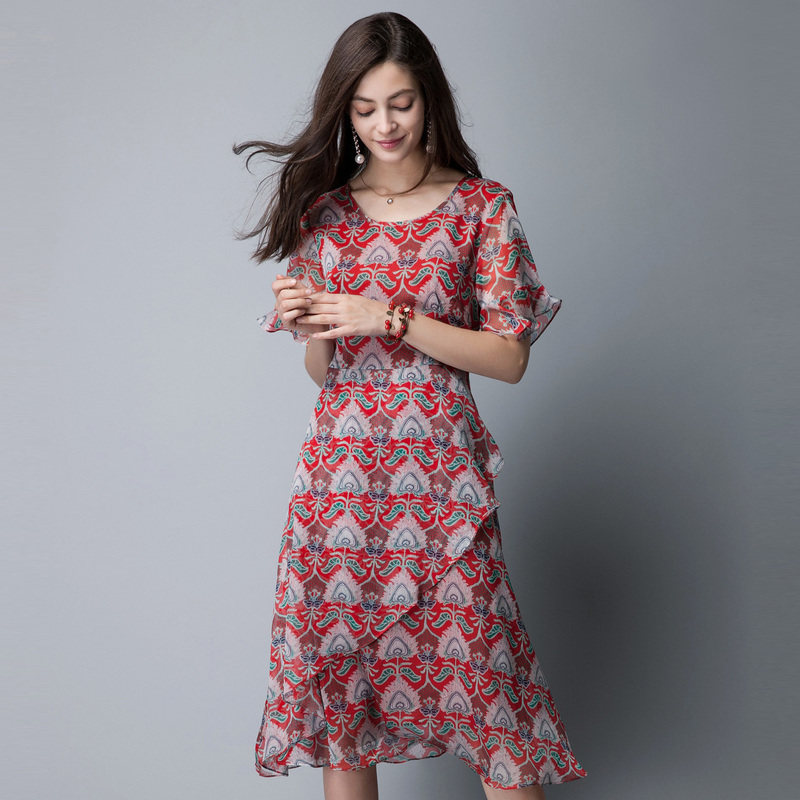 名人瑞裳2017夏装新款复古连衣裙 名人瑞裳连衣裙