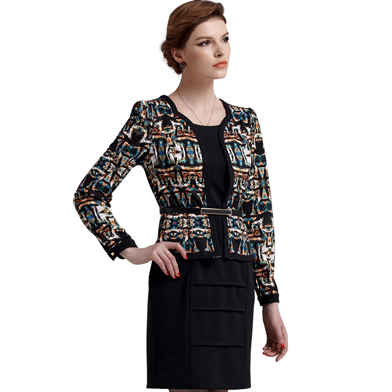 名人瑞裳秋季新品中长款圆领连衣裙 名人瑞裳连衣裙