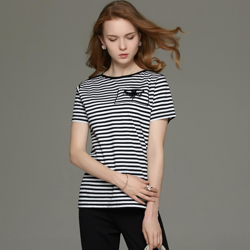 名人瑞裳2017夏装新款通勤女针织衫 名人瑞裳毛针织衫