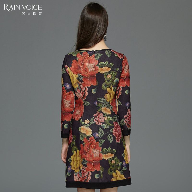 春装新款复古民族风名人瑞裳连衣裙 名人瑞裳连衣裙