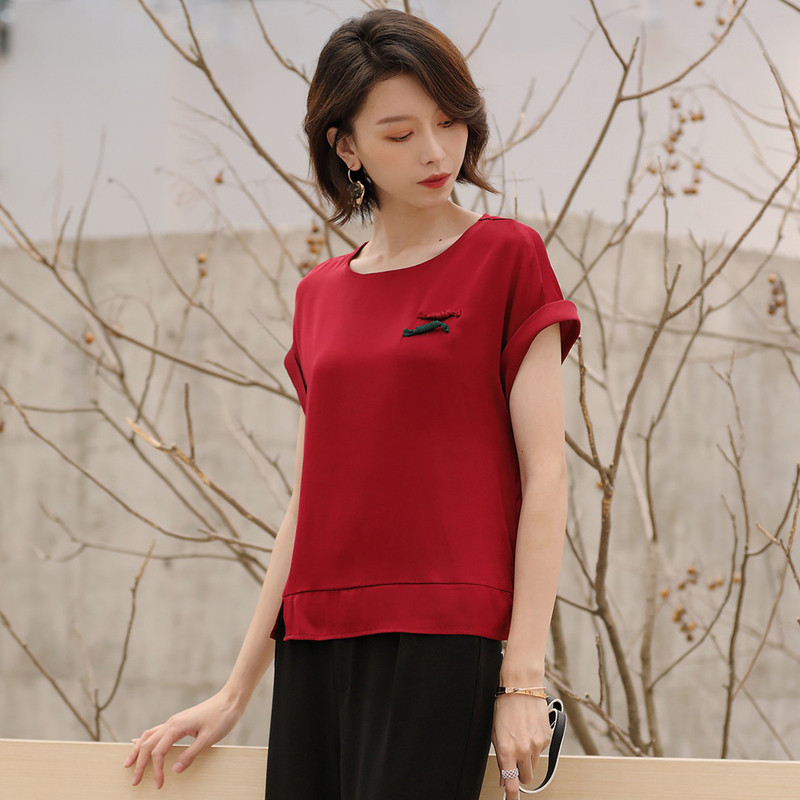 名人瑞裳2018夏季新款女装纯色t恤 名人瑞裳衬衫