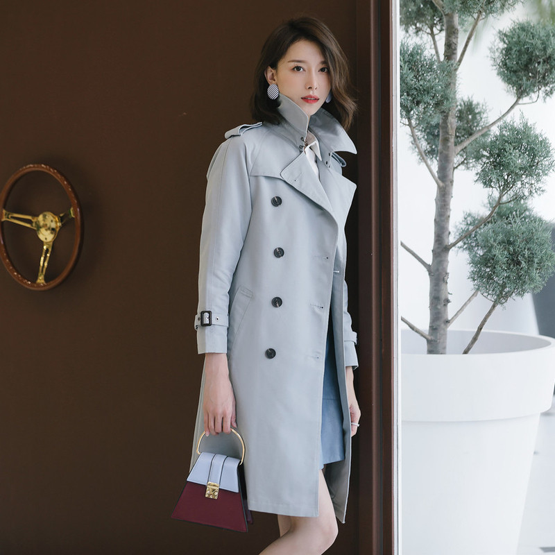 名人瑞裳2018秋季新款中长款风衣 名人瑞裳风衣