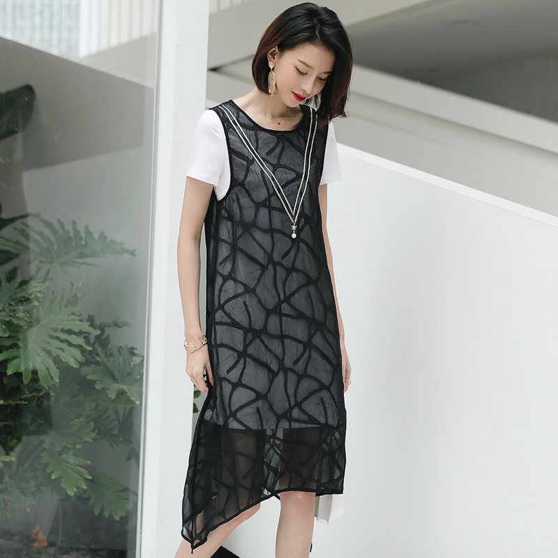 名人瑞裳雪纺女夏2018新款气质宽松 名人瑞裳连衣裙