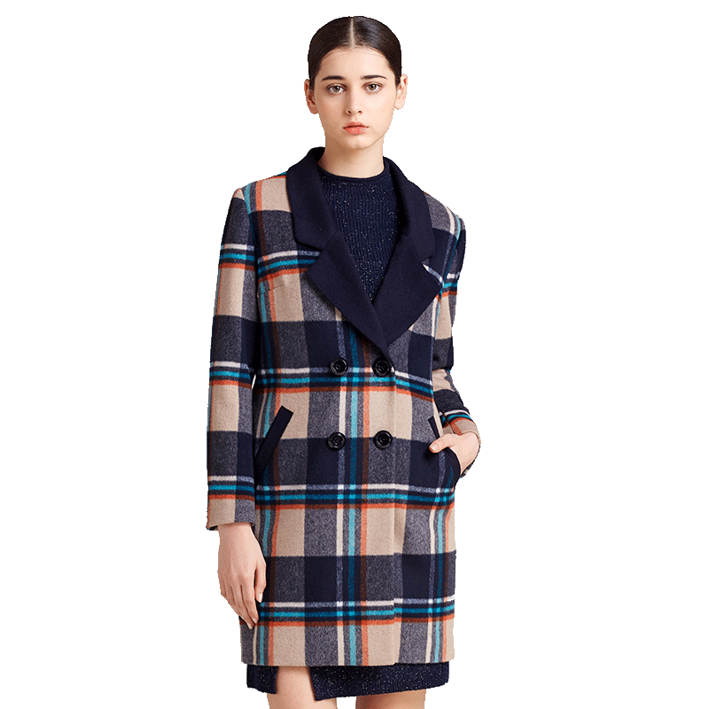 名人瑞裳冬季新品女装英伦气质毛呢 名人瑞裳毛呢外套