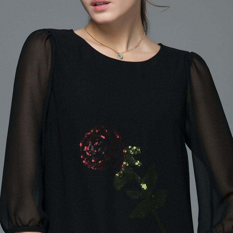 名人瑞裳春装新款中长款女连衣裙 名人瑞裳连衣裙