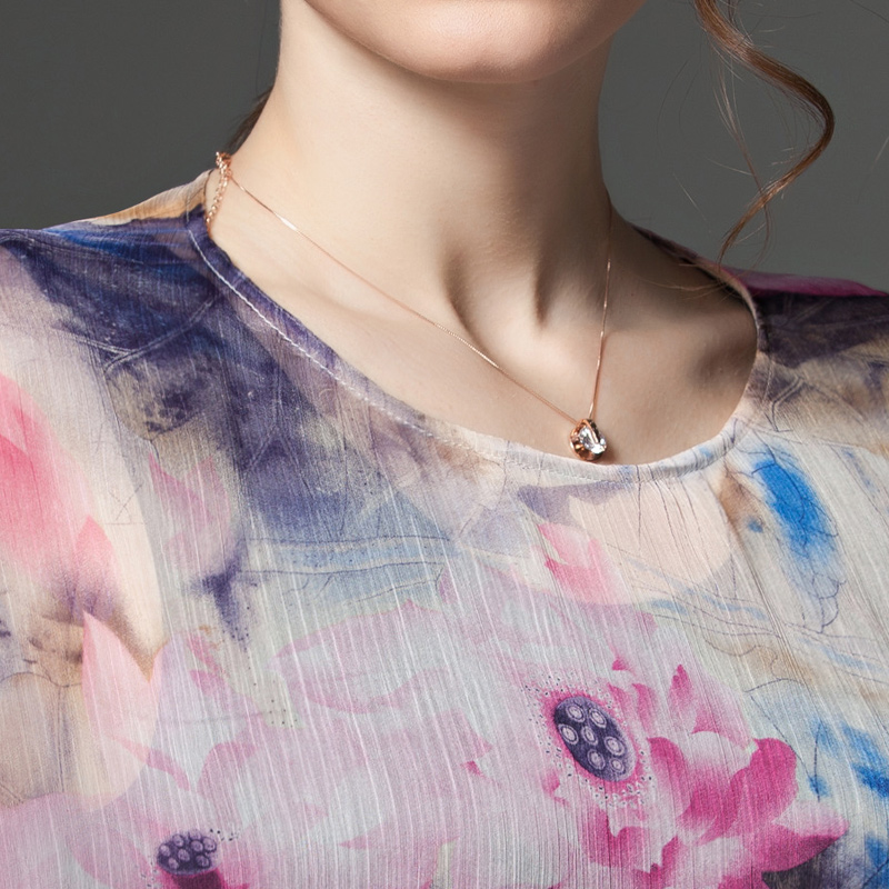 夏装新款名人瑞裳中长款短袖连衣裙 名人瑞裳连衣裙