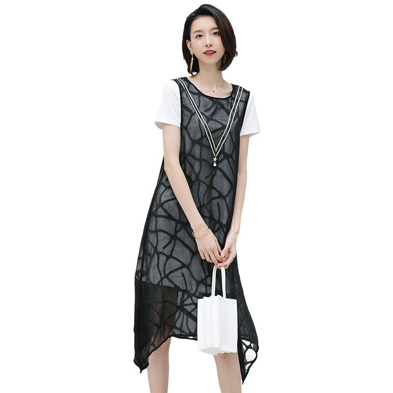 名人瑞裳雪纺女夏2018新款气质宽松 名人瑞裳连衣裙