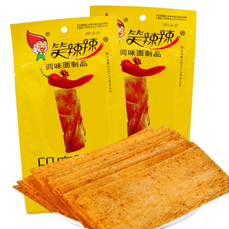 笑辣辣印度飞饼辣条30g香辣薯条片80后怀旧面筋甜辣休闲零食小吃-图2