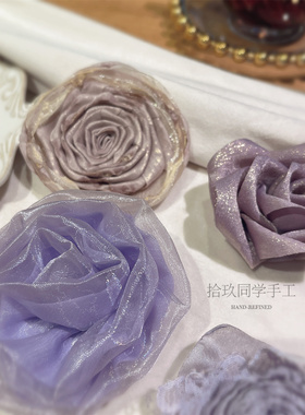 法式薰衣草紫精致设计感花朵饰品