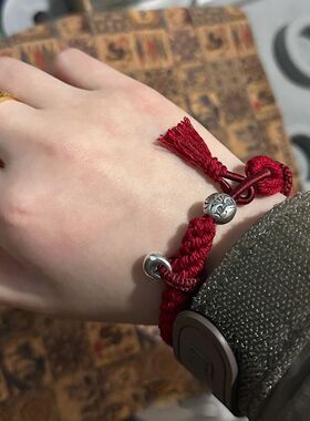 本命年复古民族风藏式转运珠红绳编织手链新款高级感手饰礼物新款