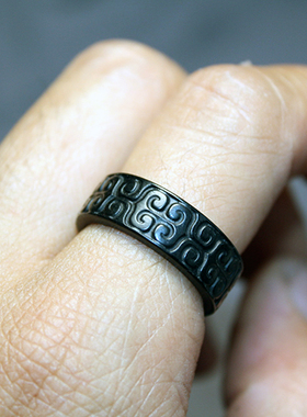 男女通用骆驼骨中国风跑环戒指