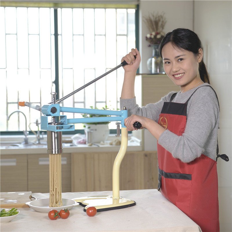 立麦不锈钢家用压面机小型手动手摇多功能面条机器拉面饸饹机-图0