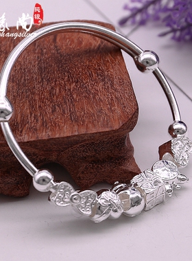 手镯kitty990足银转动送女友