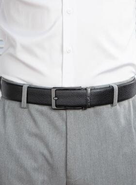 牛当家皮带男士真皮商务自动扣商务腰带纯牛皮仿针扣高档裤腰带