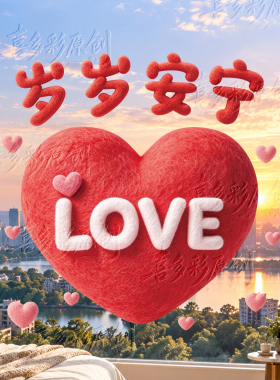 心形静电贴玻璃贴装饰窗花窗贴爱心贴画门贴入宅新房布置用品免胶
