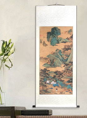 挂画山水风水靠山卷轴国画定制批发招财客厅书房玄关办公室装饰画