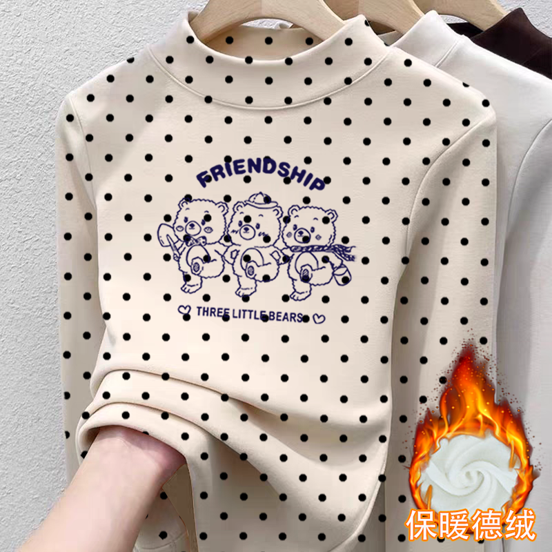 双面德绒女童半高领长袖T恤秋冬季新款中大儿童宝宝洋气保暖上衣,淘宝优惠券,粉丝福利购,淘宝优惠卷