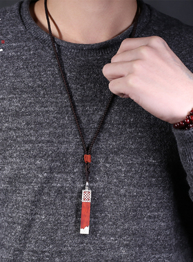 瑜逸棠紫檀木吊坠古风印章一对