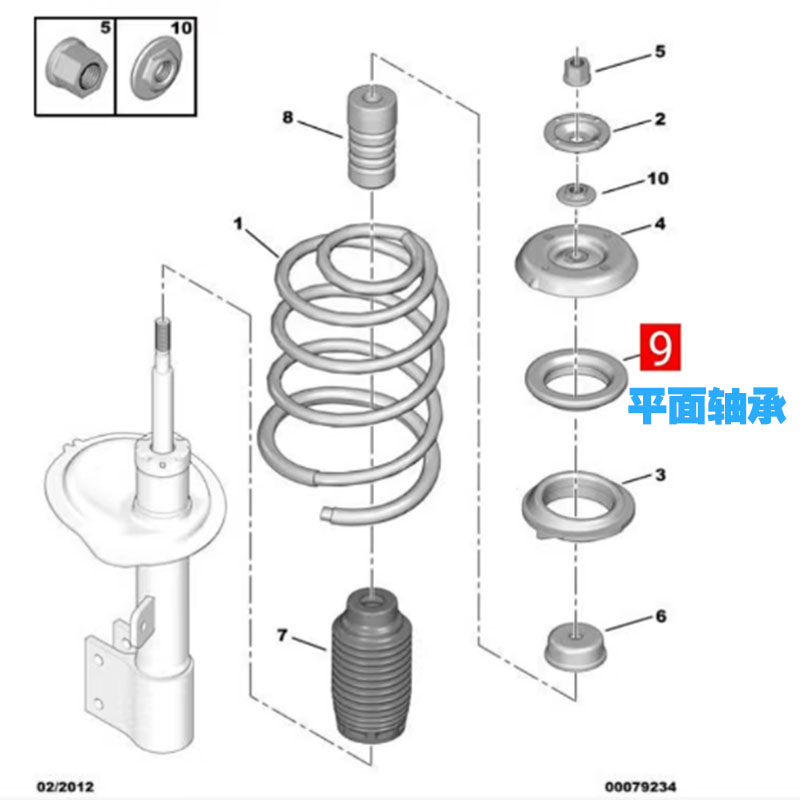 SKF 适配标致307世嘉308凯旋408 206 207爱丽舍前减平面止推轴承 - 图0