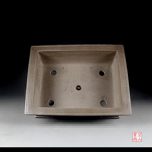 宜兴紫砂精品花盆  全手工仿古长方形青灰泥黑松紫檀黄杨盆景透气 - 图2