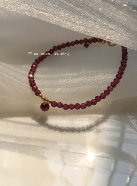 小众3mm14k包金健康女人石手链