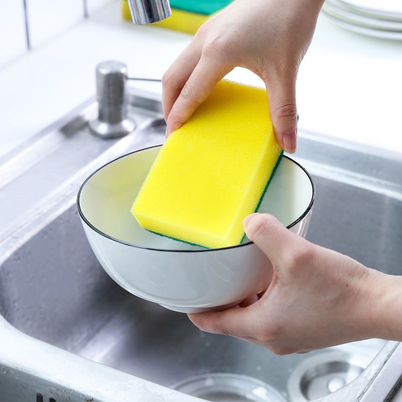 家用双面洗碗海绵百洁布高密度双层不沾油洗碗巾厨房清洁海绵擦