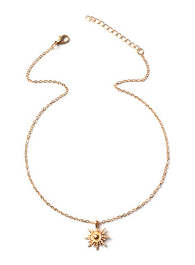 金太阳神项链光芒吊坠太阳短项链颈联毛衣链女