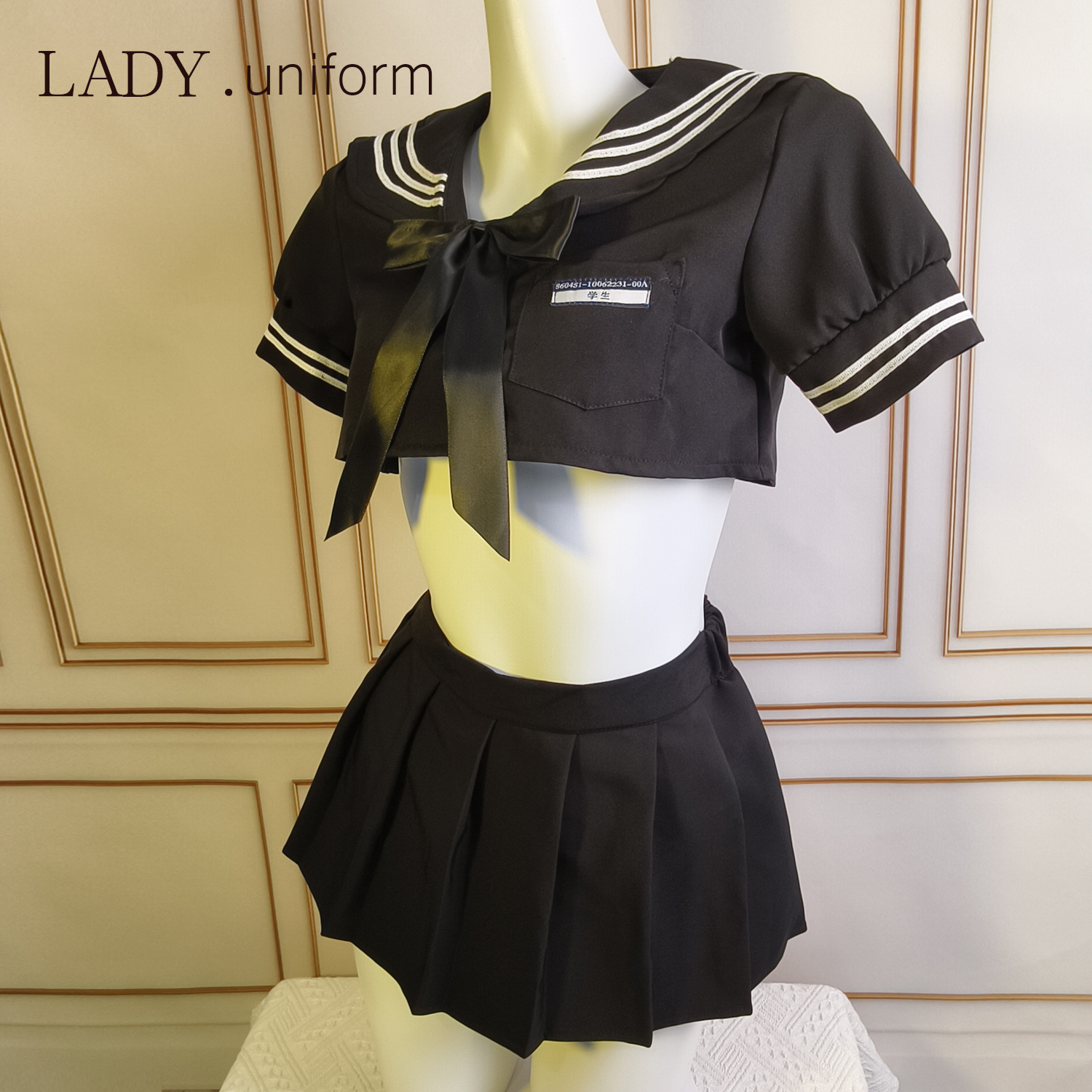 LADY学院风jk制服套装夏天纯欲高级感学生水手服女百褶短裙两件套 - 图0