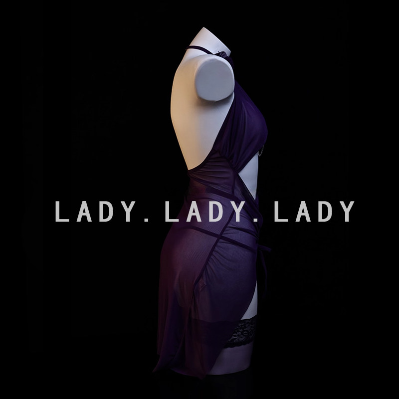 Lady性感睡衣小胸紫色战袍透纱情调睡裙纯欲风诱惑趣情qqny内衣女,淘宝优惠券,粉丝福利购,淘宝优惠卷