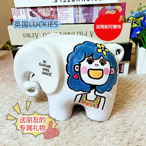 英国Luckies可擦试记事大象创意备忘录架陶瓷桌面摆件生日礼物 - 图3