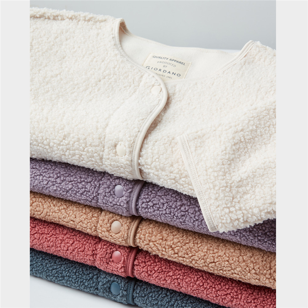 佐丹奴抓绒衣女新款泰迪绒保暖女士时髦圆领宽松外套开衫05372859,淘宝优惠券,粉丝福利购,淘宝优惠卷