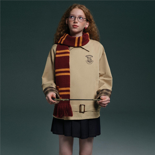 [哈利波特联名]佐丹奴女装2026年春印花拼接翻领风衣外套18375225 - 图2