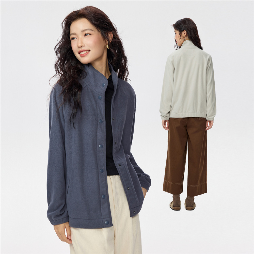 佐丹奴摇粒绒外套女秋冬新款翻领立领两穿插肩休闲夹克女05375882,淘宝优惠券,粉丝福利购,淘宝优惠卷