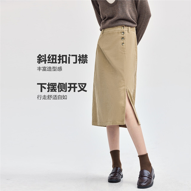 Giordano midi skirt with A-line slit