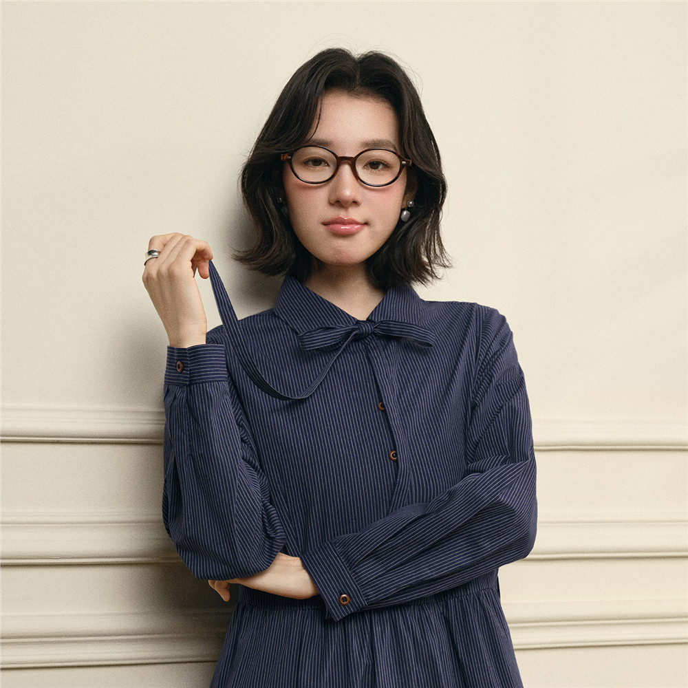 设计师款佐丹奴2026年春纯棉条纹娃娃领系带收腰连衣裙女18466702,淘宝优惠券,粉丝福利购,淘宝优惠卷