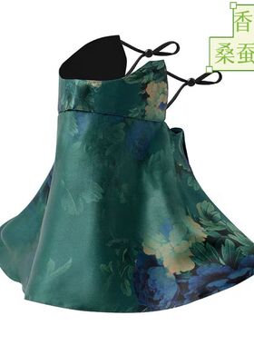 100%桑蚕丝面纱香云纱女士面罩遮阳防晒凉爽透气百搭护眼角全包