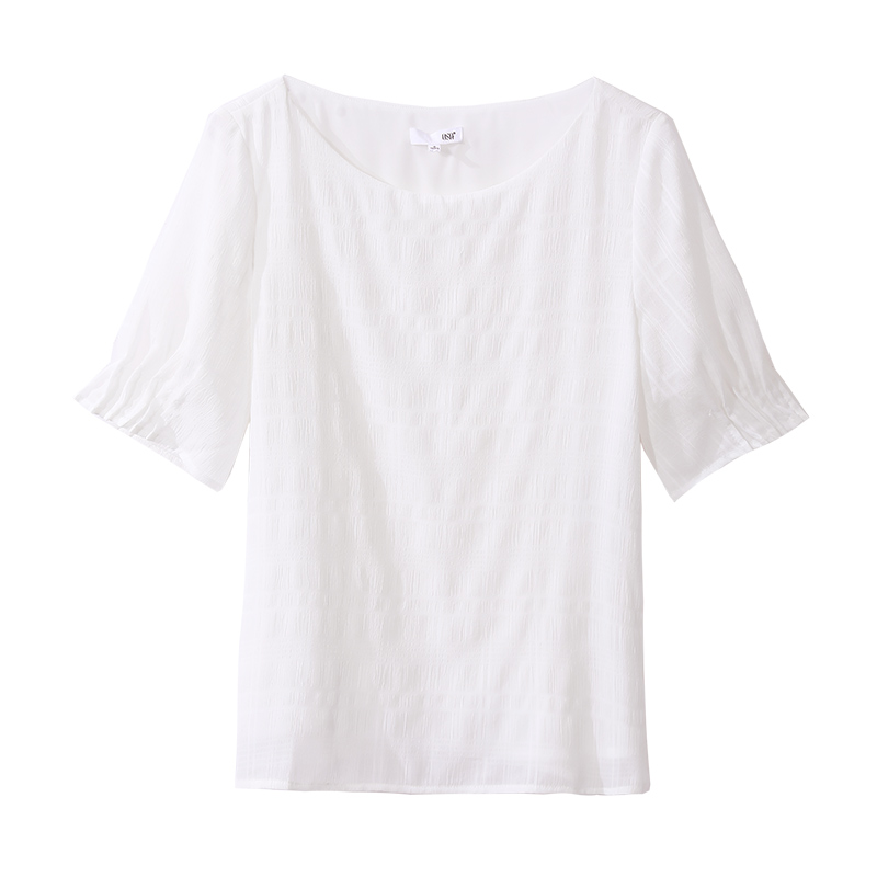 白色夏季2020年新款遮肚子雪纺衫 osa品牌服饰蕾丝衫/雪纺衫