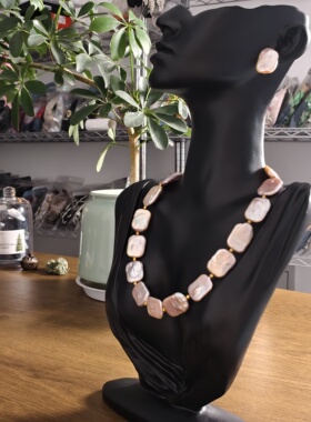 2025新款巴洛克异形珍珠方块珍珠项链设计感优雅气质项链套装