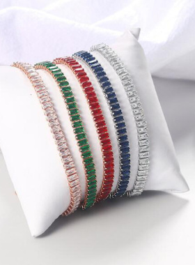 ins风可红蓝宝石饰品超闪手链