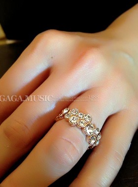 波西米亚风透明白色水晶饰品戒指