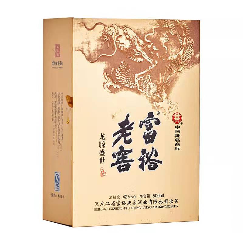 富裕老窖浓香型白酒龙腾盛世2013年老酒42度500ml*4整箱纯粮酿 - 图0