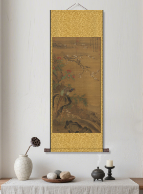 家居挂画水杉画花篮国画名家字画风水装饰玄关画定制岁朝清供图